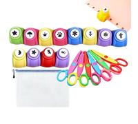 Punzone Perforatore Per Bambini - Kit con Creazione di Fori con Effetto Embossing,Taglierini a Forme Decorative,per l'Utilizzo in Artigianato, per Biglietti di Auguri, per la Scuola Business, per Scra