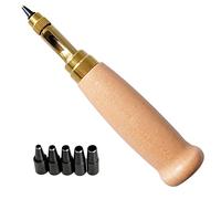 Punzone,Perforatrice a Vite in Pelle, Perforatore Intercambiabile da 130 Mm per Cucito, Pelle, Carta, Artigianato,Tensione Regolabile, con 6 Punte