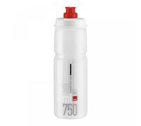 Bottiglia da ciclismo Elite Jet 750 ml chiara/rossa con logo (750 ml)
