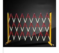 Può espandere le barriere mobili, Retractable Espandable Mobile Barrier FRP with Casters Reflective Strips Yellow Black 120cm Height (2-10m) Length(H120CM+L700cm/22.9ft)