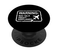 Può parlare di Airplanes Aviation Fanatico Detto PopSockets PopGrip Adesivo