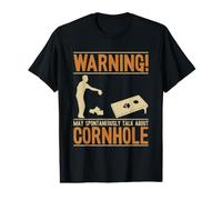 può Parlare spontaneamente di Cornhole Bean Bag Gioco Cornhole Maglietta con Stampa Grafica Economica