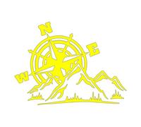 Puoi vivere senza un orologio in montagna, ma non senza una bussola. Adesivi divertenti for auto, adesivi for moto(Yellow,50X36.9CM)