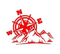 Puoi vivere senza un orologio in montagna, ma non senza una bussola. Adesivi divertenti for auto, adesivi for moto(Red,50X36.9CM)