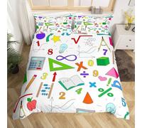 PUOJIEAT Copripiumino Matrimoniale Matematica, Morbida Microfibra Biancheria da Letto Argomenti di Matematica Copripiumini 260x240 con 2 Federe 50x80 cm 3D Copripiumina Set t.450