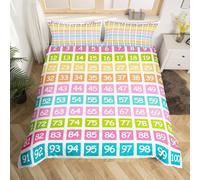 PUOJIEAT Copripiumino Matrimoniale Numeri, Morbida Microfibra Biancheria da Letto Matematica Copripiumini 260x240 con 2 Federe 50x80 cm 3D Copripiumina Set r.792