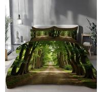 PUOJIEAT Copripiumino Matrimoniale Paesaggio di Boschi, Morbida Microfibra Biancheria da Letto Scenario Naturale Reversibile Copripiumini 240x220 con 2 Federe 50x80 cm 3D Copripiumina Set t.2322