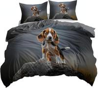 PUOJIEAT Copripiumino Singolo Cane Animale, Morbida Microfibra Biancheria da Letto Cucciolo di Animale Domestico Reversibile Copripiumini 135x200 con 1 Federe 50x80 cm 3D Copripiumina Set t.1208