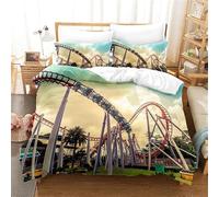 PUOJIEAT Copripiumino Singolo Montagne Russe, Morbida Microfibra Biancheria da Letto Montagne Russe Copripiumini 135x200 con 1 Federe 50x80 cm 3D Copripiumina Set e.2320