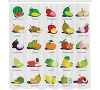 PUOJIEAT Tenda Doccia Antimuffa 200x240 Frutta Tende Doccia Frutta Tenda Bagno Impermeabile Tende per Doccia in 3D con 12 Ganci 6938-FG