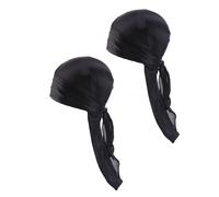 PUOKOTUL Durag - Set di 2 fasce per capelli lunghi per bambini, unisex, in seta, senior, Taglia Unica