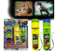 Pup Go Confezione da 2 Torce e Proiettore Dinosauro e Animale con 6 Dischi e 48 Immagini, Giocattoli della Storia Genitore Figlio, Torcia Regalo per Bambini, Kit Scientifici Educativi per Bambini 3+