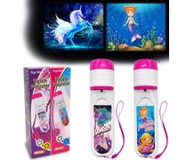 Pup Go Confezione da 2 Torce e Proiettore Sirena e Unicorno con 6 Dischi e 48 Immagini, Giocattolo Unicorno Fata per Ragazze, Torcia Rosa per Bambini, Kit Scientifici Educativi Regalo per Bambini 3+