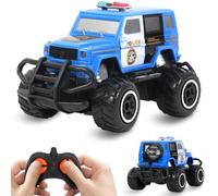 Pup Go Macchina Polizia Telecomandata Bambini 3-8 Anni, Mini Auto RC Giocattolo, Truck Fuoristrada Radiocomandata Elettrica, Regalo Natale Compleanno Bambino, Giochi 3 4 5 Anni Blu