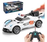 Pup Go Macchina Telecomandata Polizia Giocattolo con Luci LED e Nebbia Spray per Bambini 3-10 Anni, 1:20 Auto RC Drift Veloci Ricaricabile, Macchinina Acrobatica Radiocomandata Elettriche per Bambina