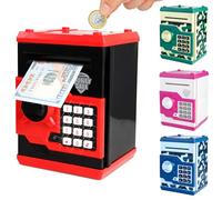 Pup Go Salvadanaio ATM Elettronico per Bambini 3-12 Anni, Cassaforte Giocattolo con Codice Sicuro per Monete & Banconote, Deposito Automatico Banconote, Regalo Tecnologico per Ragazzi & Bambine(Rosso)