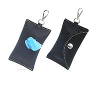 PUPAKIOTTI Basic Pocket Dispenser | Porta Sacchetti Cane da guinzaglio in Vera Pelle | Dispenser di Sacchetti per Feci | Portasacchetti Ecosostenibile (Nero)