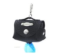 PUPAKIOTTI Borsina Basic | Porta Sacchetti Cane da guinzaglio in Vera Pelle | Dispenser di Sacchetti per Feci | Portasacchetti Ecosostenibile (Nero)