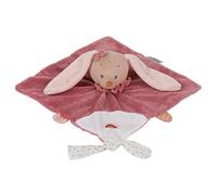 Pupazzetto Fazzoletto Pauline Il Coniglietto, Compagno dalla Nascita, 27 x 27 cm, Sasha e Pauline, Rosa Antico/Rosa/Bianco