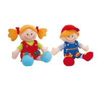 small foot 5576 Cloth dolls "Chiara & Massimo", learning dolls for the training