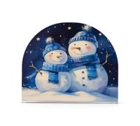 Pupazzi di neve blu Iilustration acrilico pasqua portatovaglioli per esterni, sala da pranzo portatovaglioli autoportanti per cucina decorazione della casa per feste, matrimoni, eventi