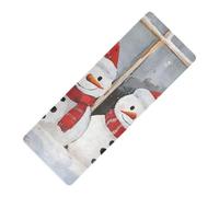 Pupazzi di neve cappelli di Babbo Natale sciarpe stampato tappetino yoga per gli uomini, gomma naturale antiscivolo, con tappetino da yoga borsa tapete para ejercicio 180,3 x 66 cm