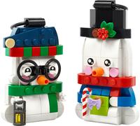 LEGO Decorazioni Natalizie a Forma di Pupazzo di Neve, Set 40812, Ornamenti Festivi, Mattoncini Bianchi, 2 Pezzi