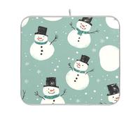 Pupazzi di neve verde menta essiccazione tappetino opaco cucina bancone gomma tappetino piano di lavoro asciugatrice tappetino cucina 16 x 18