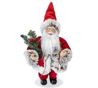 Pupazzo Babbo Natale H30 cm Rosso e Grigio