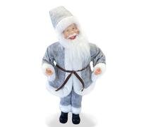 Pupazzo Babbo Natale H45 cm Carillon con Suoni e Movimento Grigio
