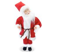 Pupazzo Babbo Natale H45 cm Carillon con Suoni e Movimento Rosso