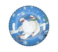 Pupazzo da neve, giocattolo invernale con doppio manico e struttura robusta, grande anello da neve in PVC, per bambini, famiglie, adolescenti, sport all'aria aperta, campeggio, giardino