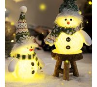 Pupazzo di Neve a Led, 2 Pezzi con Luce Led, Decorazione Natale per Interni e Camino