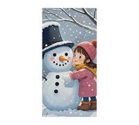 Pupazzo di neve abbraccia copertura porta primavera estate appeso bandiera portico segno esterno stagionale vacanza cortile decorazione per porta d'ingresso e portico