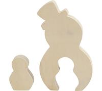 Pupazzo di neve, altezza: 7,7+20 cm, larghezza: 5,3+11,3 cm, compensato, 1 set, profondità 2 cm