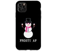 Pupazzo di neve carino con vino Frosty AF Holiday Custodia per iPhone 11 Pro Max