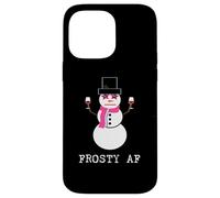 Pupazzo di neve carino con vino Frosty AF Holiday Custodia per iPhone 14 Pro Max