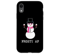 Pupazzo di neve carino con vino Frosty AF Holiday Custodia per iPhone XR