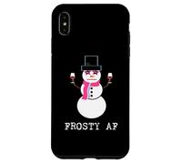 Pupazzo di neve carino con vino Frosty AF Holiday Custodia per iPhone XS Max