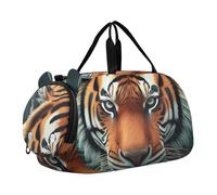 Pupazzo di neve che abbraccia Teddy Bear Ragazze Duffle Bags Travel Tote Toddler Weekender Borse Bagagli Bambini Sport Ragazzi Carry on Duffel Bag, Acqua di tigre fresca, classico
