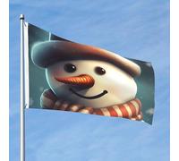 Pupazzo di neve che indossa cappello bandiera 2 x 3 Ft Double Sided No Fade Welcome Garden Flag Yard Flag con ottone Outdoor Banner Decor per cortile portico prato Decor