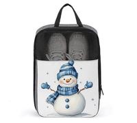 Pupazzo di neve che indossa cappello blu e sciarpa borsa per scarpe da viaggio uso quotidiano anti-polvere porta scarpe da golf