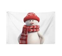 Pupazzo di neve che indossa sciarpa rossa bandiera 61 x 88,9 cm nessuna dissolvenza bandiera di benvenuto giardino cortile casa bandiere decorative giardino cortile cartello interno esterno banner
