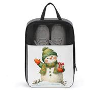 Pupazzo di neve che indossa un cappello verde borsa per scarpe da viaggio uso quotidiano anti-polvere porta scarpe da golf sacchetto