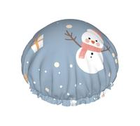 Pupazzo di neve che indossa una sciarpa cuffia da doccia a doppio strato per le donne impermeabile e durevole protegge i capelli durante il bagno, bellezza