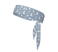 Pupazzo di neve che indossa una sciarpa, fascia per il sudore, fascia per il sudore, accessorio elastico assorbente per corsa attività all'aperto