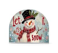 Pupazzo di neve con cappello nero sciarpa rossa portatovaglioli per tavolo cucina decorazione portatovaglioli di carta acrilica per fazzoletti sala da pranzo interna esterna festa accessori