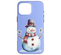 Pupazzo di neve con naso di carota rosso pino sciarpa invernale Natale Custodia per iPhone 16 Pro Max