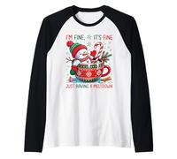 Pupazzo di Neve di Natale - Im Fine It's Fine Just Having a Meltdown Maglia con Maniche Raglan