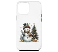 Pupazzo di neve e albero di Natale Retro Holiday Winter Wonderland Custodia per iPhone 12 Pro Max